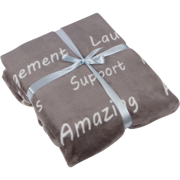 Healing Thoughts throw blanket in warm grey - Picture 1 of 5